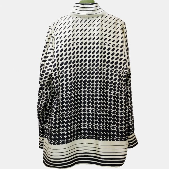 Gucci Geometric Print Two-toned Bow Blouse - Picture 2 of 11